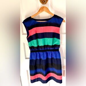 LOFT striped fit and flare dress, size PM. So cute!